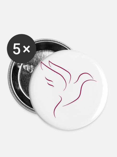 Taube - Buttons groß 56 mm (5er Pack) - Weiß
