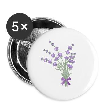 Bouquet of lavender - Buttons large 2.2''/56 mm (5-pack) - white - Front