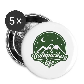 Voyage voyage backpacking la nostalgie de la distance - Lot de 5 grands badges (56 mm) - blanc - Devant