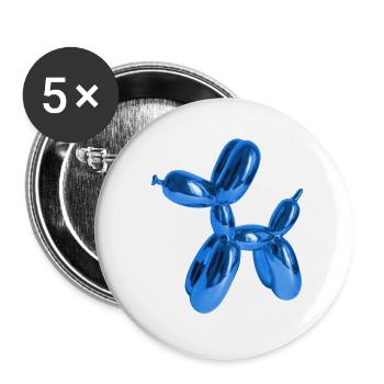 Balloon Blue Dog | Dog lovers dog owners - Buttons large 2.2''/56 mm (5-pack) - white - Front