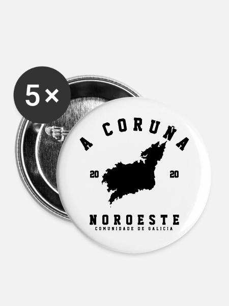 A CORUÑA - Buttons large 2.2''/56 mm (5-pack) - white