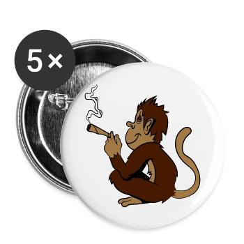 monkey weed hemp - Buttons large 2.2''/56 mm (5-pack) - white - Front