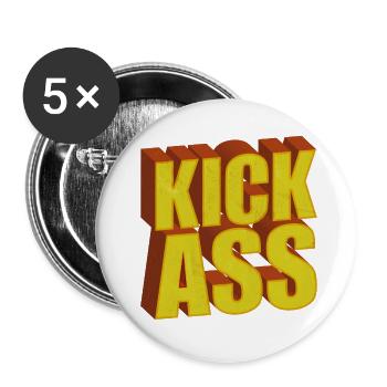 Kick-Ass - Buttons groß 56 mm (5er Pack) - Weiß - Vorne