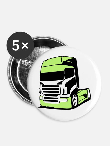 Striking V8 truck - Buttons large 2.2''/56 mm (5-pack) - white