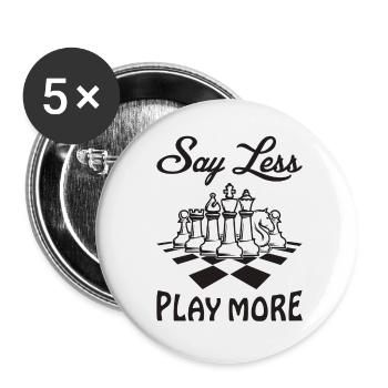 Chess King Chessboard Checkmate Gift Idea - Buttons large 2.2''/56 mm (5-pack) - white - Front