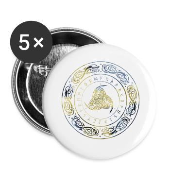Swedish Skaldenmet - Buttons large 2.2''/56 mm (5-pack) - white - Front