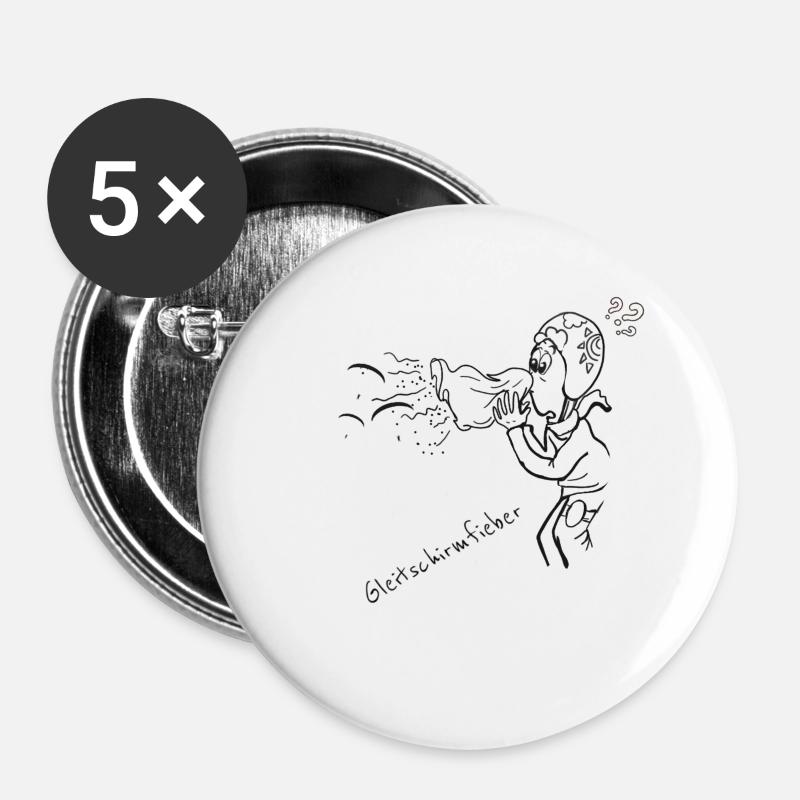 Paraglider Pilot Fever - Buttons large 2.2''/56 mm (5-pack) - white