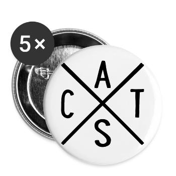 Chats - Lot de 5 grands badges (56 mm) - blanc - Devant