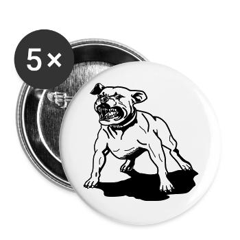 pitbull, staffordshire terrier - Buttons large 2.2''/56 mm (5-pack) - white - Front