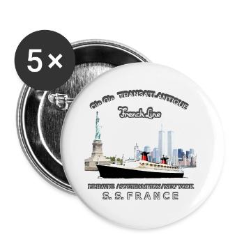 LINER FRANCE Louis RUNEMBERG © Adagp - Buttons large 2.2''/56 mm (5-pack) - white - Front