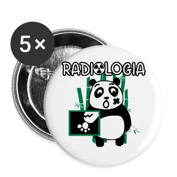 Radiology Panda - Buttons large 2.2''/56 mm (5-pack) - white - Front