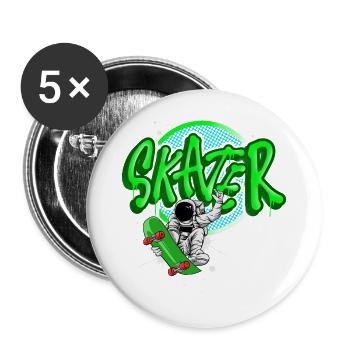 Skater - Buttons large 2.2''/56 mm (5-pack) - white - Front