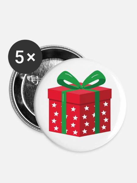 Geschenkbox - Buttons groß 56 mm (5er Pack) - Weiß