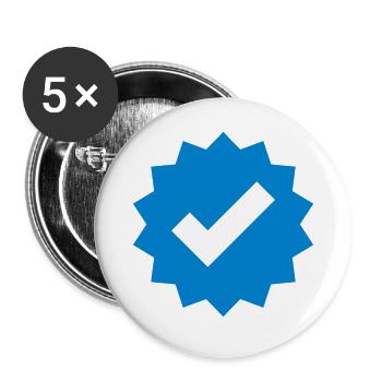 verified check social media creator - Lot de 5 grands badges (56 mm) - blanc - Devant