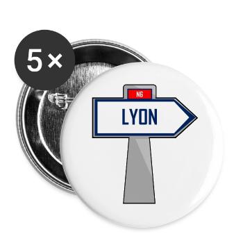 Lyon Direction - Buttons large 2.2''/56 mm (5-pack) - white - Front