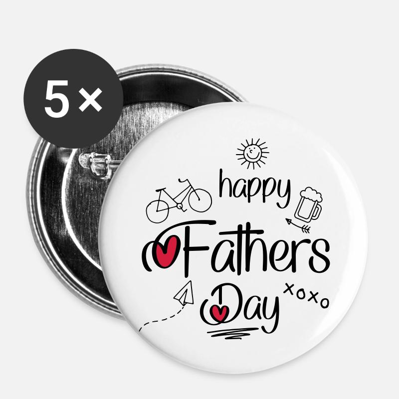 Father's Day - Buttons large 2.2''/56 mm (5-pack) - white