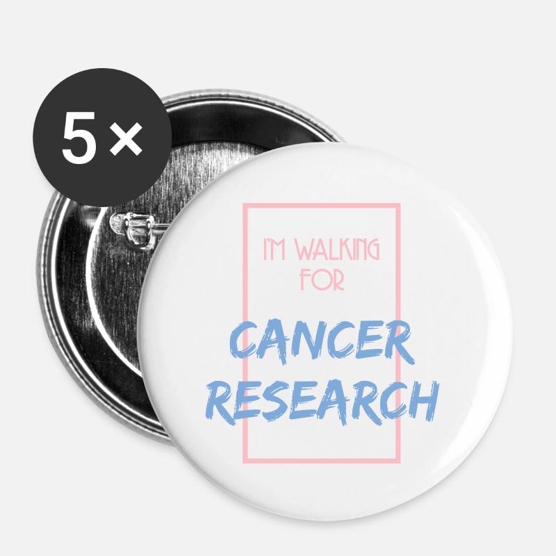 CANCER RESEARCH - Buttons large 2.2''/56 mm (5-pack) - white