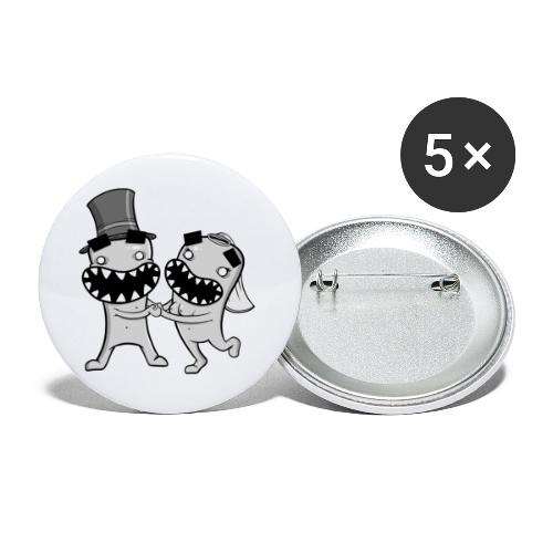 brud og brudgom - Buttons/Badges stor, 56 mm (5-pack)