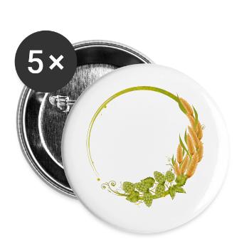 green hops and cereals frame - Buttons large 2.2''/56 mm (5-pack) - white - Front