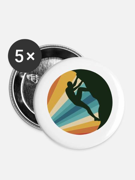 Rock Climbing - Buttons groß 56 mm (5er Pack) - Weiß