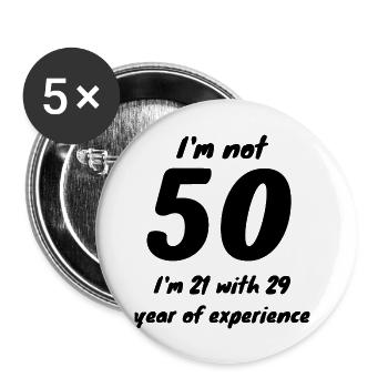 50th birthday - Buttons large 2.2''/56 mm (5-pack) - white - Front