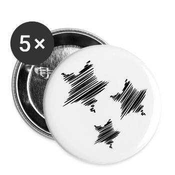 STERN. STERN. STERNE. FEST. JAHRESTAG. WEIHNACHTEN - Buttons groß 56 mm (5er Pack) - Weiß - Vorne