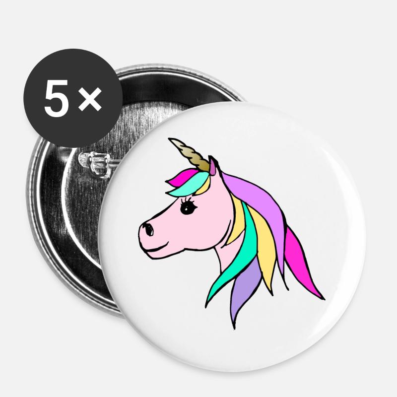 unicorn - unicorn - Buttons large 2.2''/56 mm (5-pack) - white