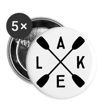 Lac Lake - Lot de 5 grands badges (56 mm) - blanc - Devant