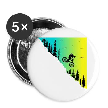 mountainbike downhill action outdoor Fahrrad bike - Buttons groß 56 mm (5er Pack) - Weiß - Vorne