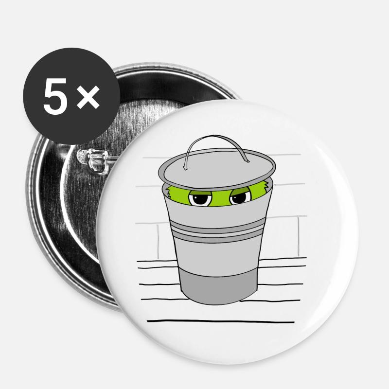 Bucket Monster - Buttons large 2.2''/56 mm (5-pack) - white
