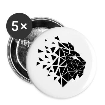 GéoLion - Lot de 5 grands badges (56 mm) - blanc - Devant