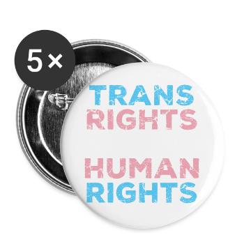 Trans Rights Are Human Rights LGBT Pride - Lot de 5 grands badges (56 mm) - blanc - Devant