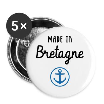 Made in Brittany - Buttons large 2.2''/56 mm (5-pack) - white - Front