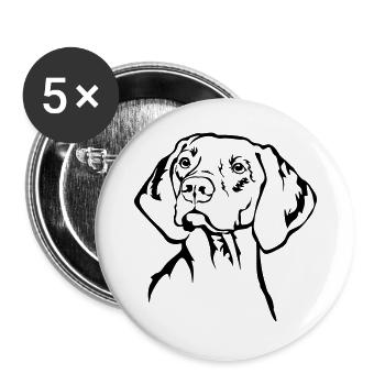 Magyar Vizsla Kopf - Buttons groß 56 mm (5er Pack) - Weiß - Vorne