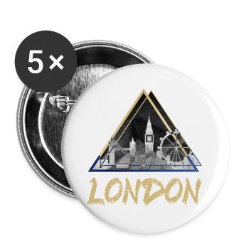 London Uk UK England Skyline City - Buttons large 2.2''/56 mm (5-pack) - white - Front
