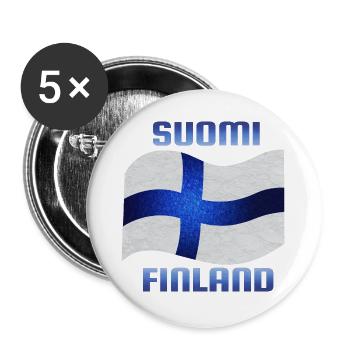 The flag of Finland / Blue Cross Flag - Buttons large 2.2''/56 mm (5-pack) - white - Front
