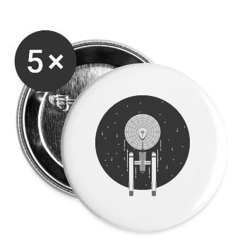 Spaceship in space - Buttons large 2.2''/56 mm (5-pack) - white - Front