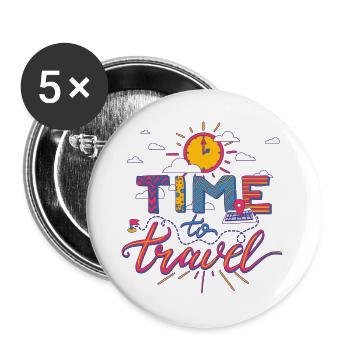 Time To Travel Holiday Adventure Shirt - Buttons large 2.2''/56 mm (5-pack) - white - Front