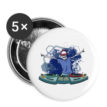 DJ Halloween - Buttons groß 56 mm (5er Pack) - Weiß - Vorne
