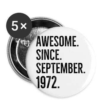 Génial depuis septembre 1972 - Lot de 5 grands badges (56 mm) - blanc - Devant