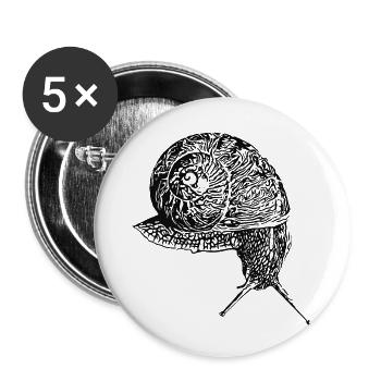 Weinbergscnnecke (DPP, Lineart) - Buttons groß 56 mm (5er Pack) - Weiß - Vorne