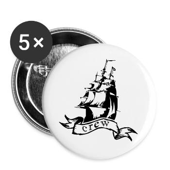 ship crew - Buttons groß 56 mm (5er Pack) - Weiß - Vorne