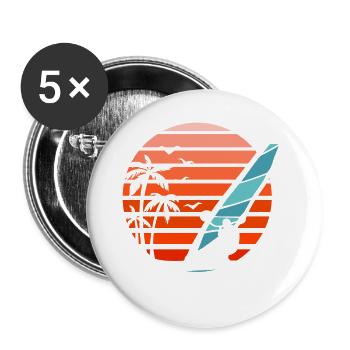 Meine Auszeit Windsurfing - Buttons groß 56 mm (5er Pack) - Weiß - Vorne
