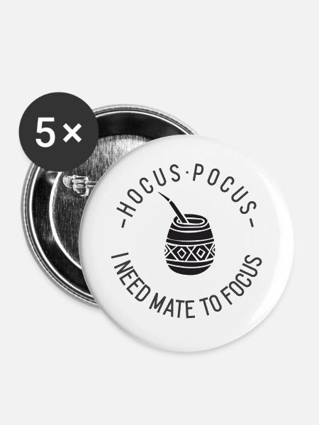 Yerba MateTea - Hocus Pocus - Buttons groß 56 mm (5er Pack) - Weiß