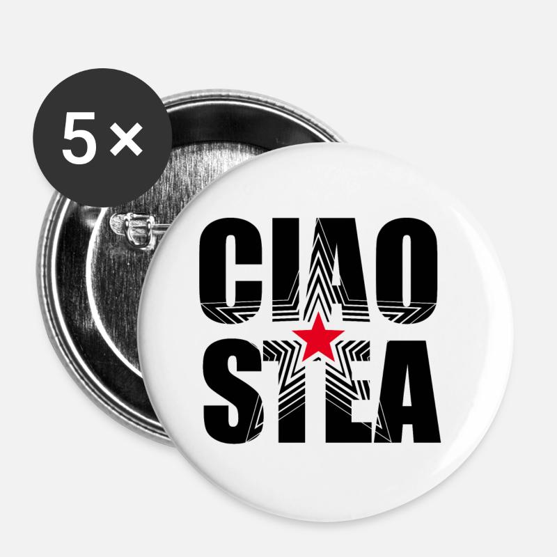 Ciao Stea - Hello Star - Buttons large 2.2''/56 mm (5-pack) - white