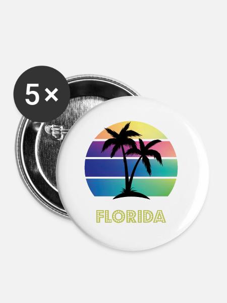 nach Florida gehen - Buttons groß 56 mm (5er Pack) - Weiß