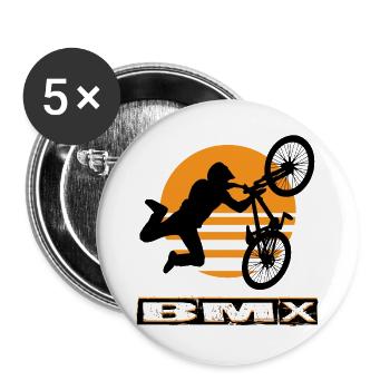 Vélo BMX - Lot de 5 grands badges (56 mm) - blanc - Devant