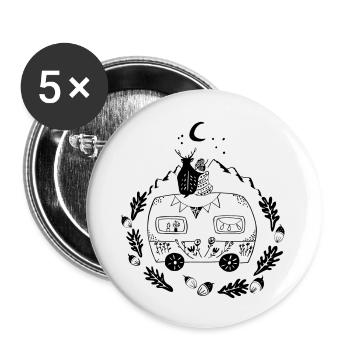 Norwegenliebe - Buttons groß 56 mm (5er Pack) - Weiß - Vorne