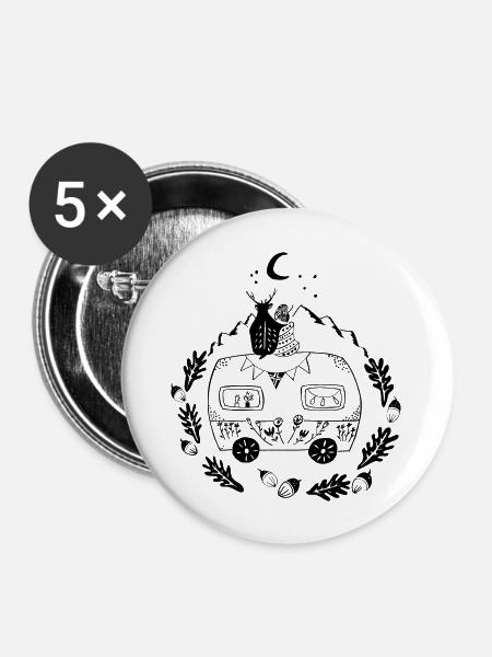 Norwegenliebe - Buttons groß 56 mm (5er Pack) - Weiß