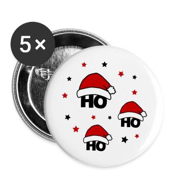 ho ho ho 02 - Buttons groß 56 mm (5er Pack) - Weiß - Vorne